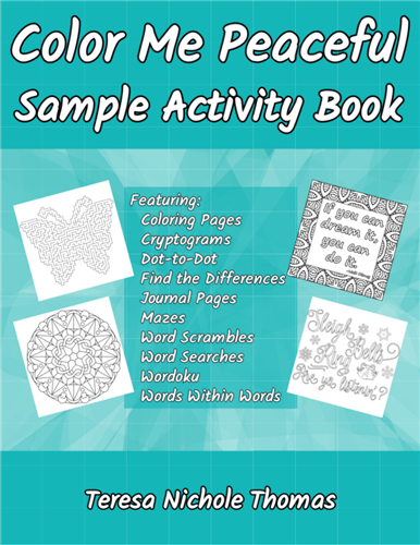 Color Me Peaceful Sample Activity Book Cover