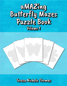 aMAZing Butterfly Mazes Puzzle Book Volume 1 Cover